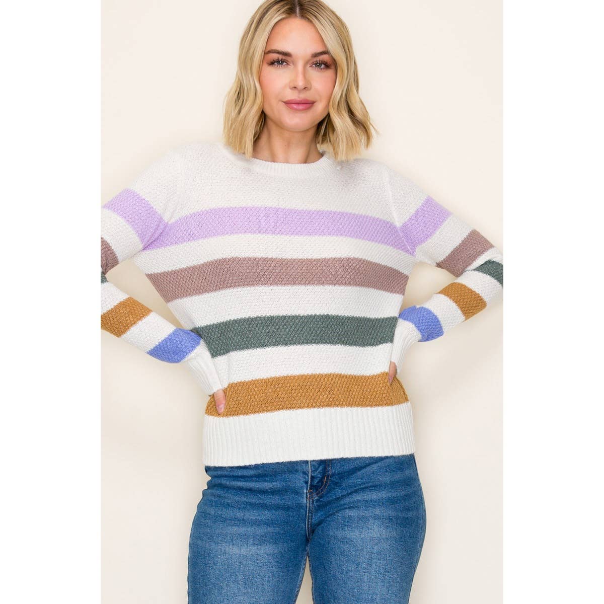 MULTI BOLD STRIPED SWEATER