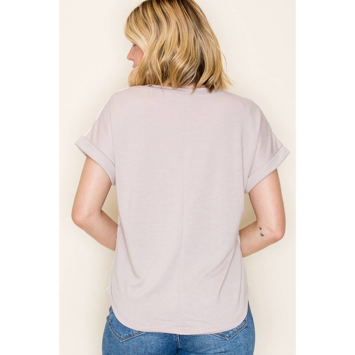 SHORT SLEEVE STRIPED TOP