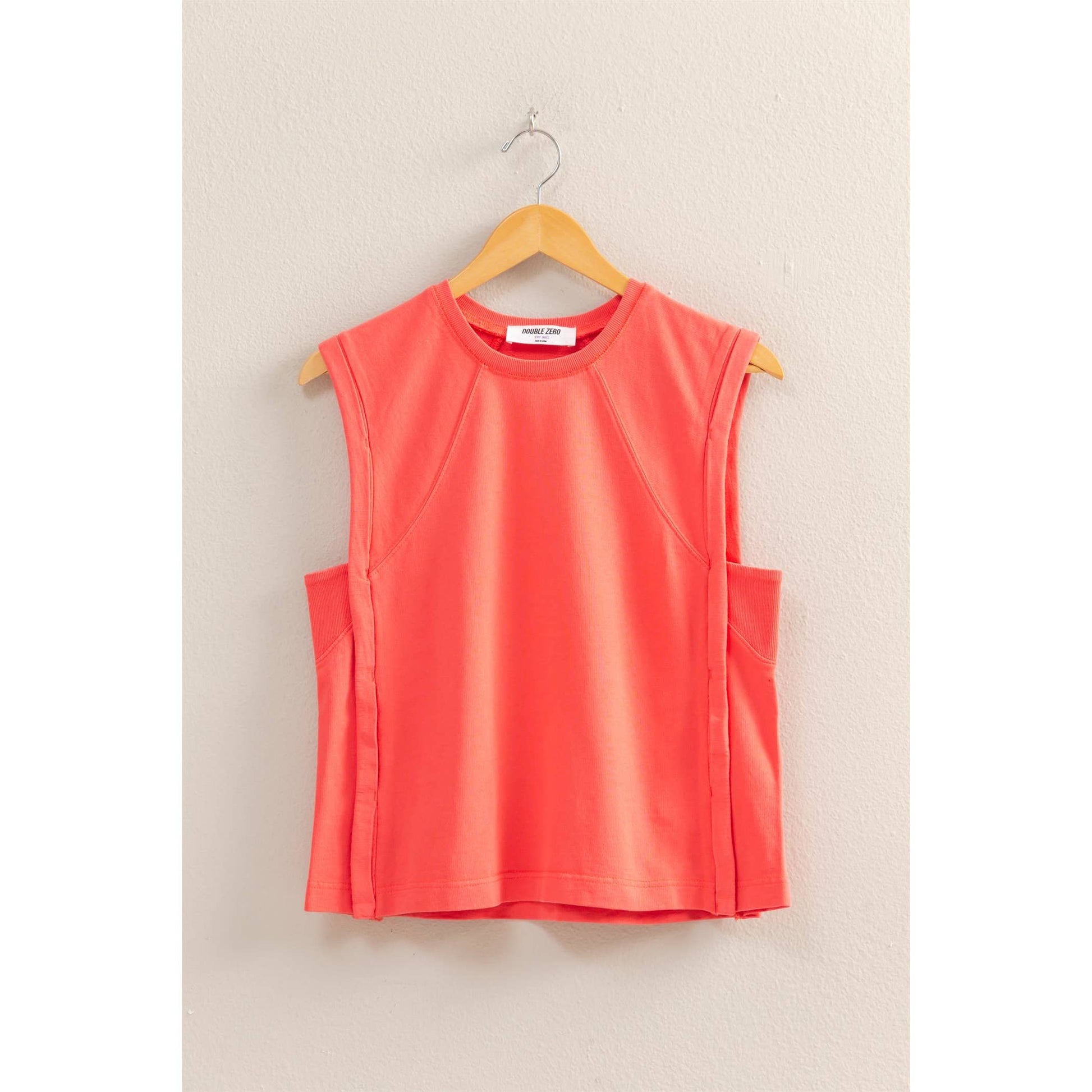 Round Neck Sleeveless Boxy Top