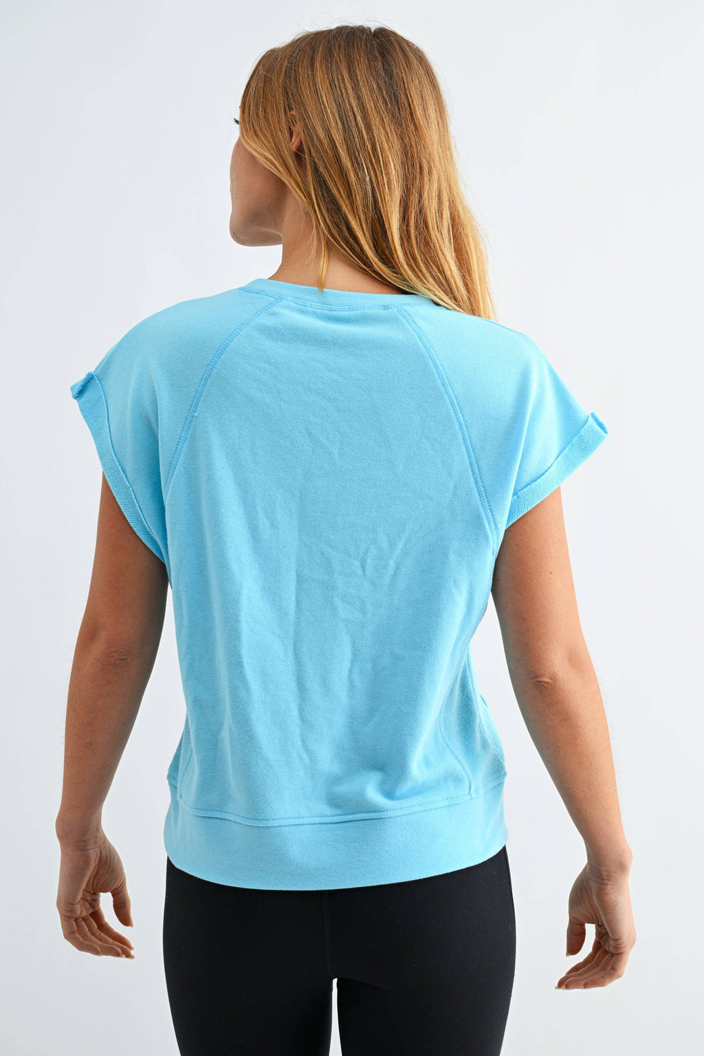 Offset French Terry Cap Sleeve Top