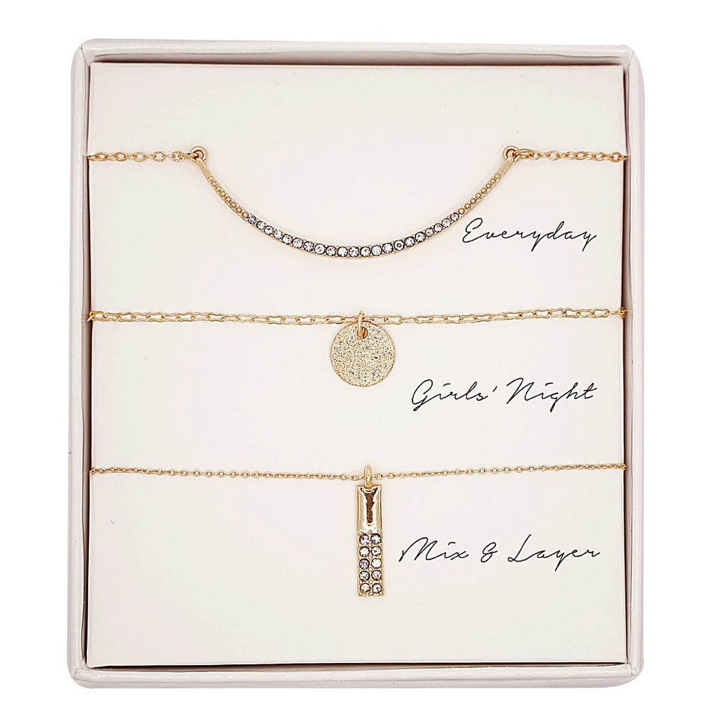 3PC Assorted Layering Pendant Necklace Gift Set