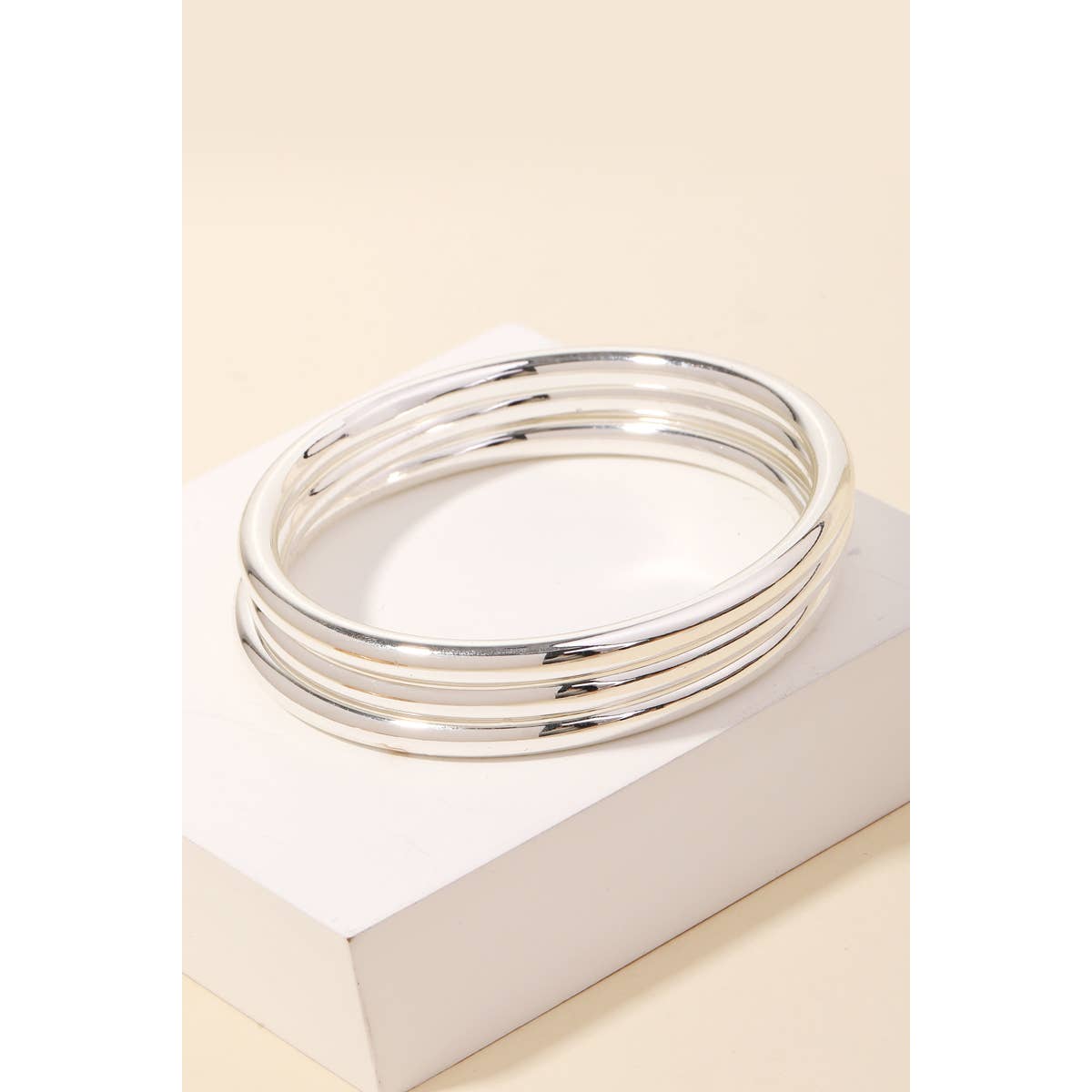 Metallic Triple Bangle Bracelet Set