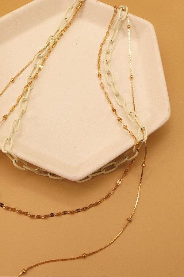 COLOR CHAIN MULTI LAYER NECKLACE