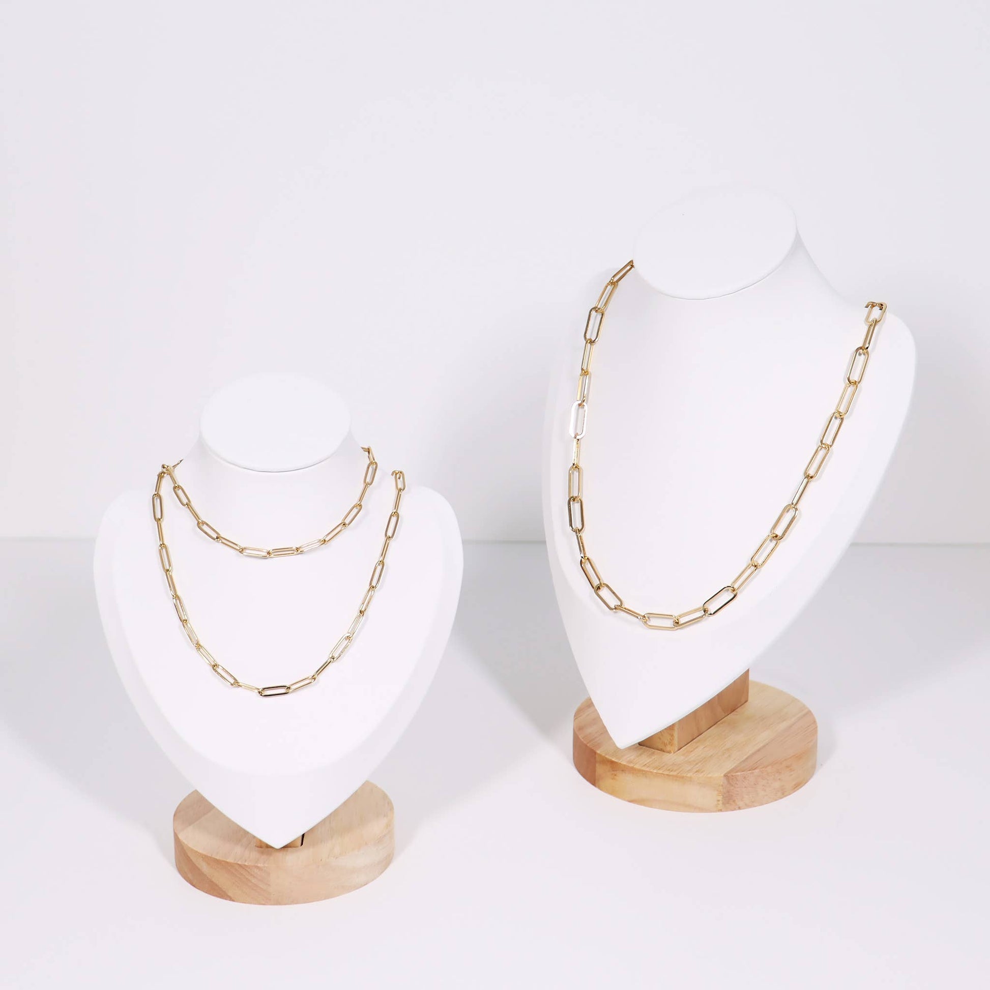 18K Gold Paperclip Chain Necklace: 20+02" / 4mm