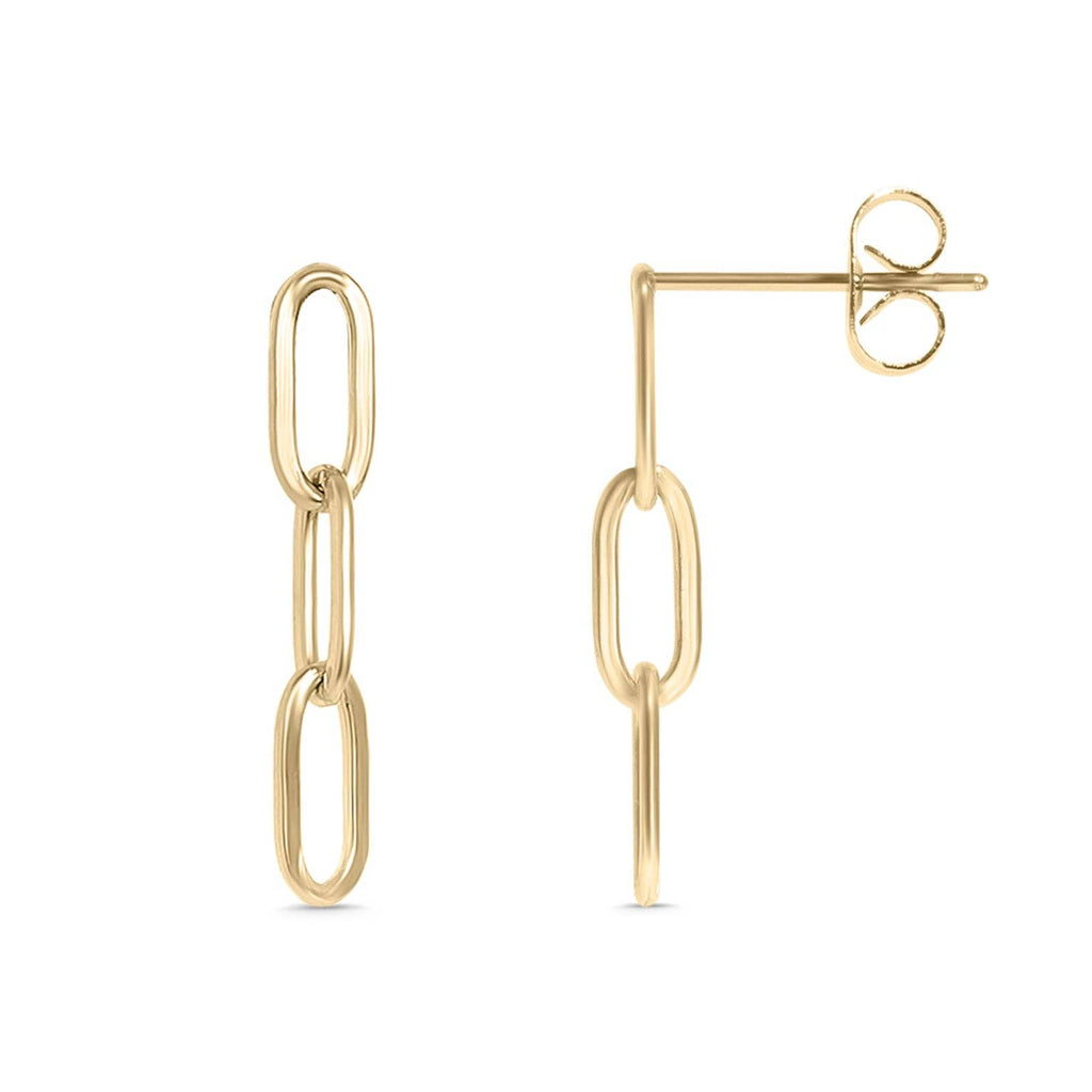 Stainless Steel Paperclip Earrings: Gold