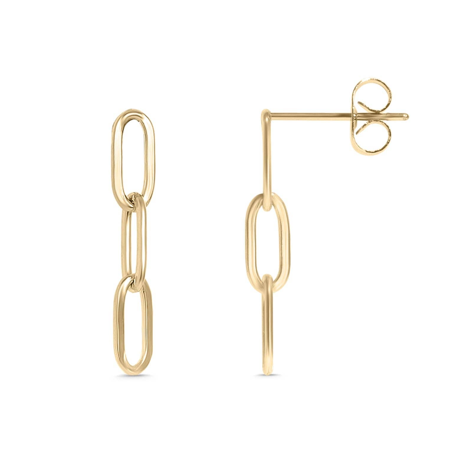 Stainless Steel Paperclip Earrings: Gold