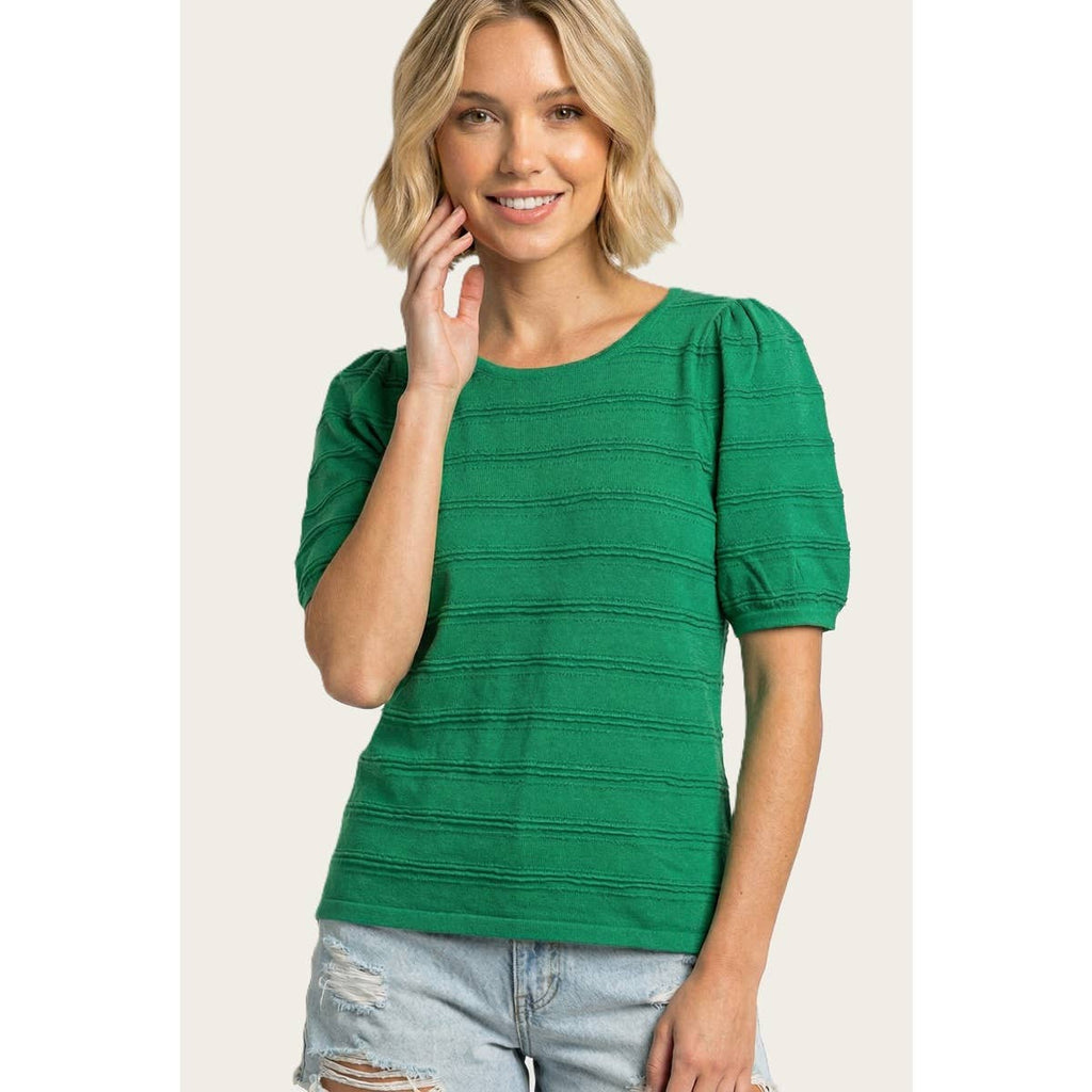 TEXTURE STRIPED SOLID SWEATER