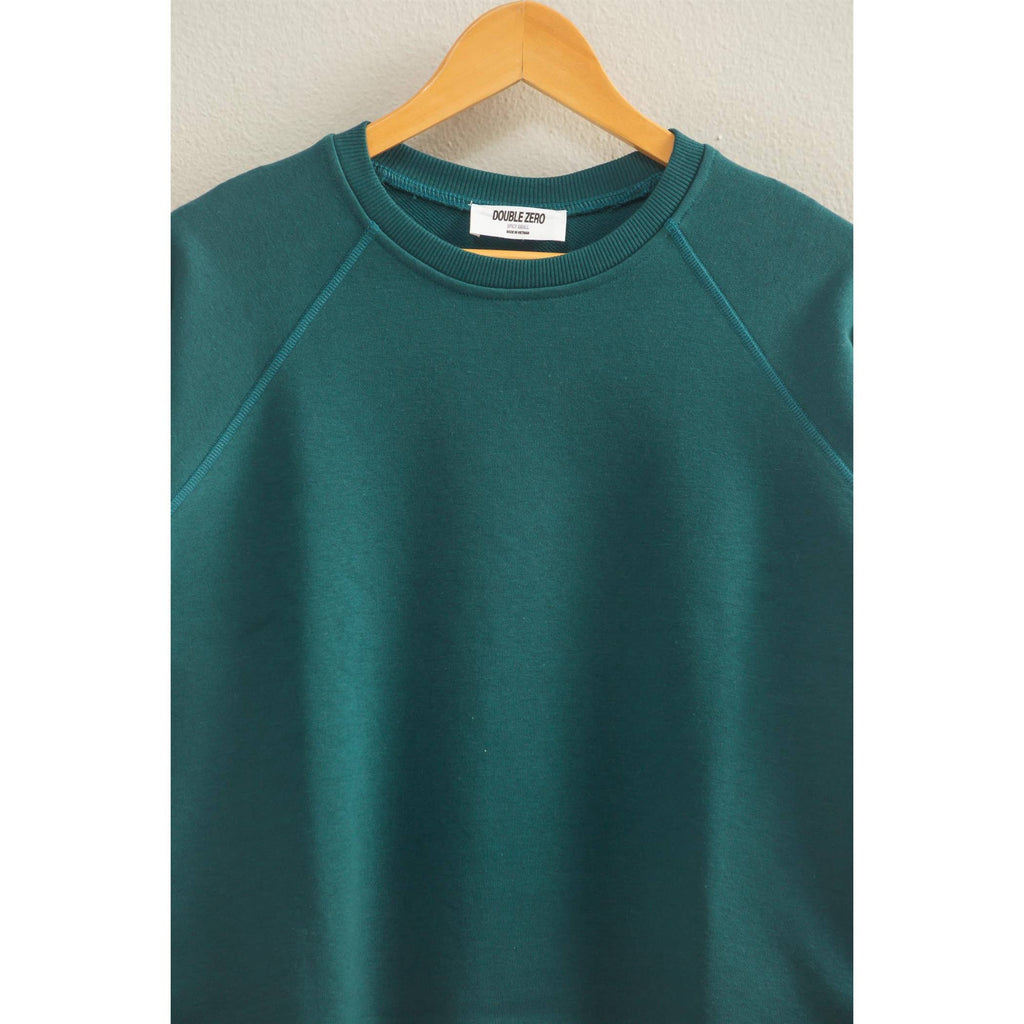 Crew Neck Raglan Sleeve Comfy Pullover Sweatshirt