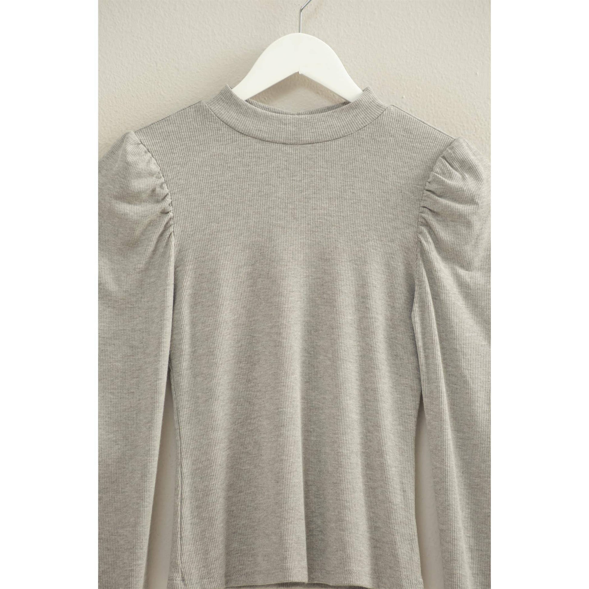 Elegant Puff-Sleeve Fitted Top With Keyhole Back