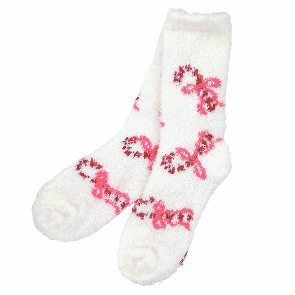 Cozy Socks in Ornament - Ivory + Candy Canes