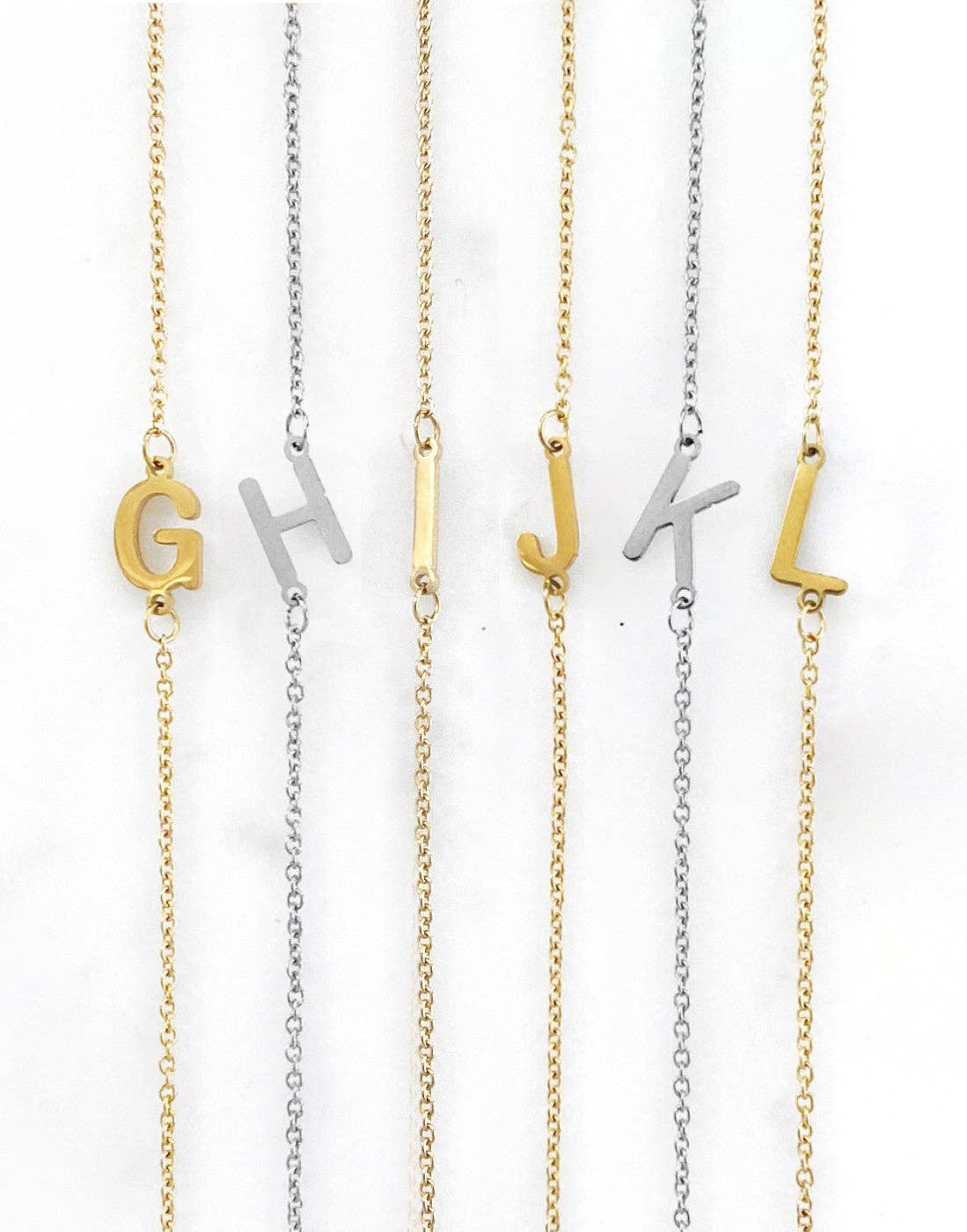 18K Gold Plated Waterproof Stainless Steel Initial Necklace