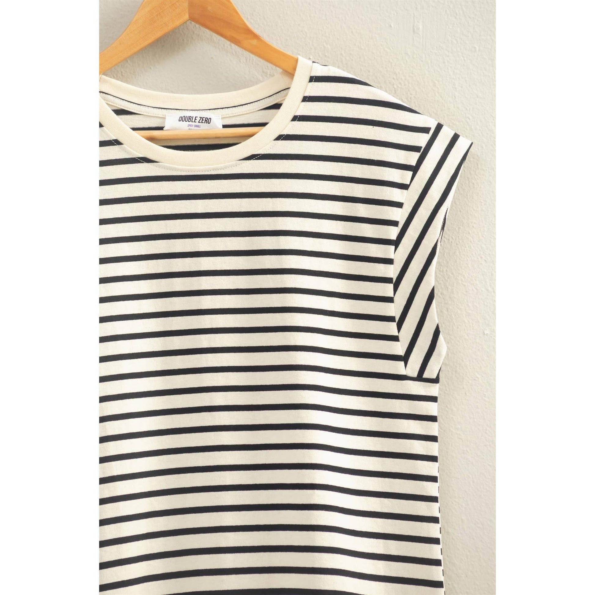 Striped Cap Sleeve Relaxed Everyday Tee