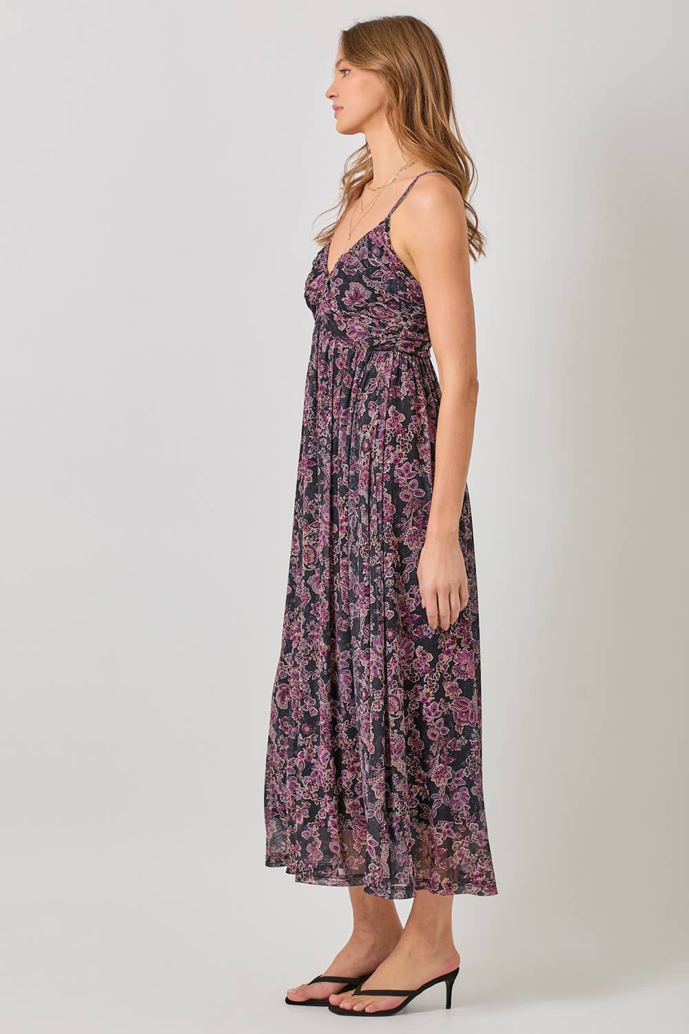 Criss Cross Back Pink Floral Dress