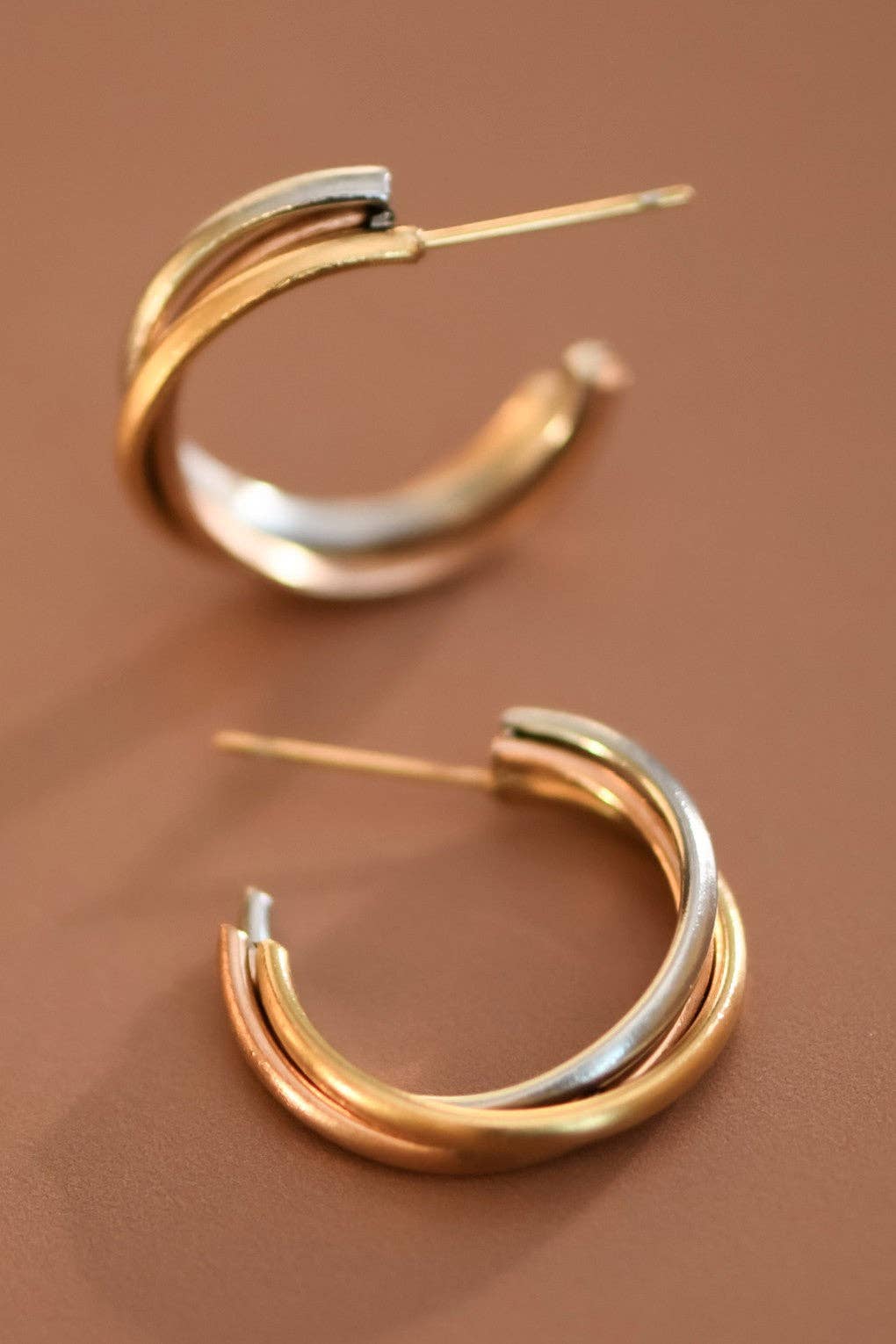 18K Gold Plated Waterproof Stainless Steel Hoop Earrings