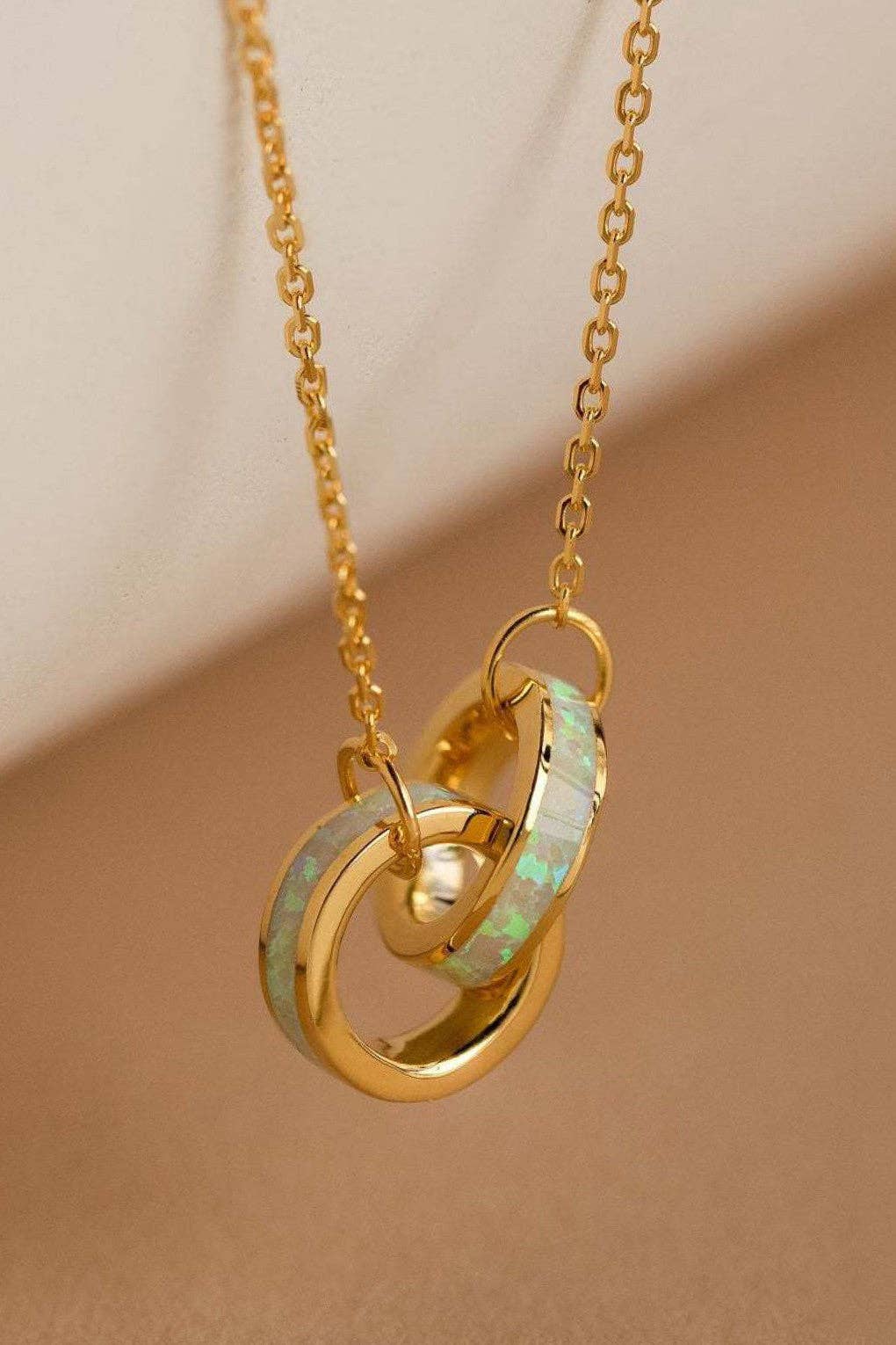 18K Gold Plated Waterproof Stainless Steel Linked Circles Necklace