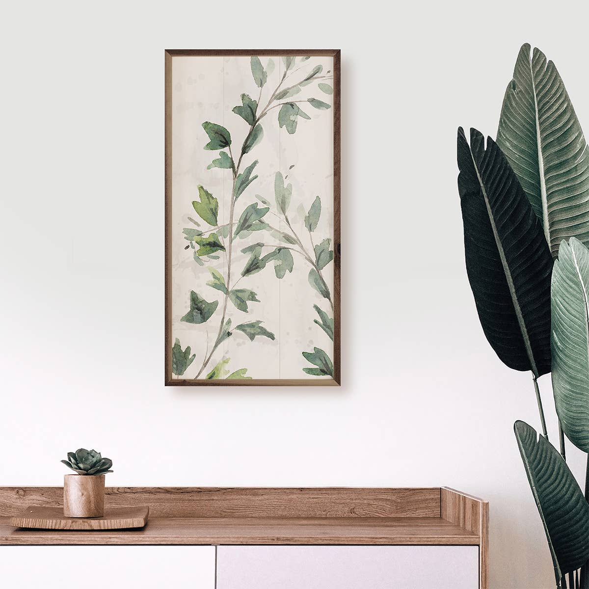 Botanical Panel 1 Two Vines Wooden Sign 8x16