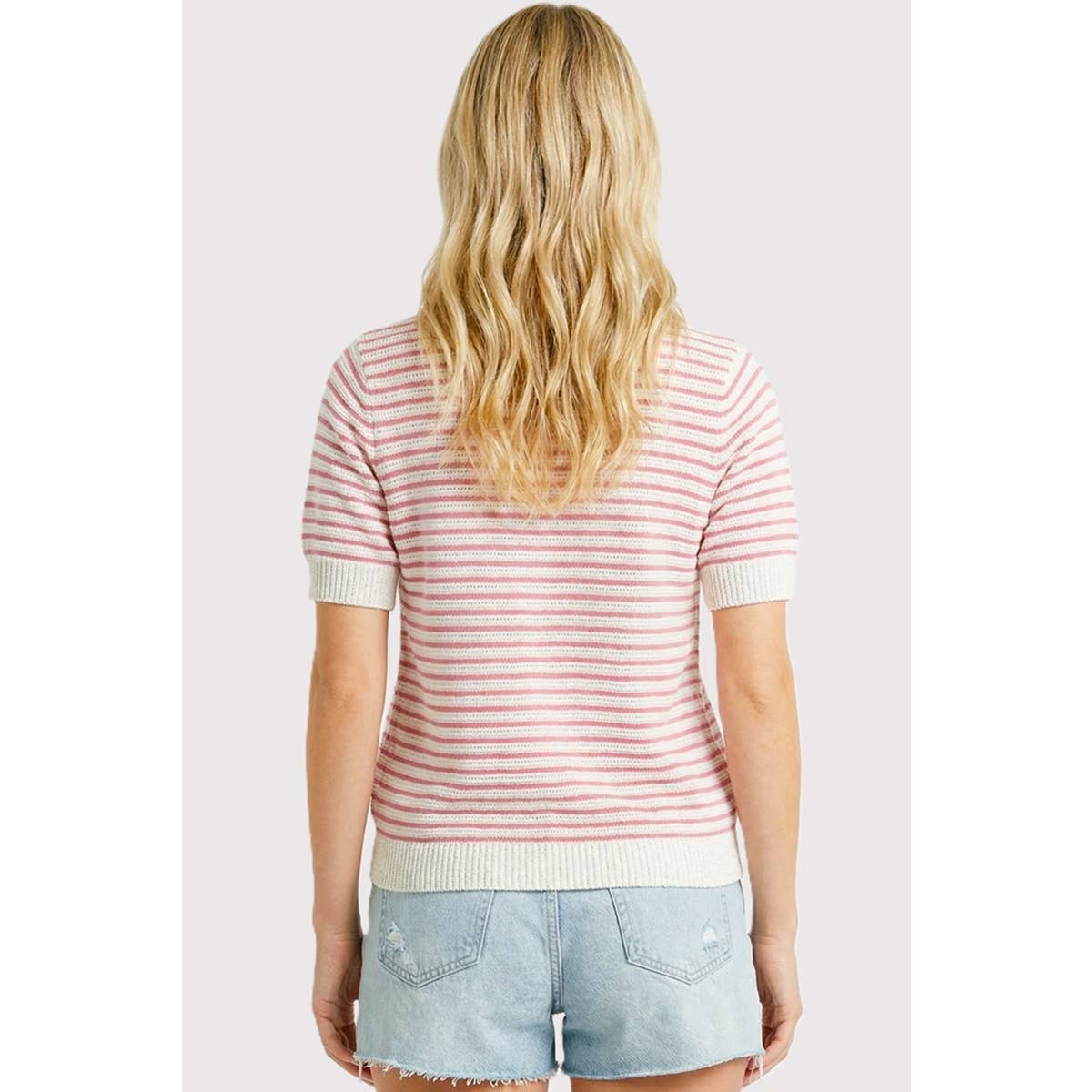 POINTELLE STRIPED SWEATER