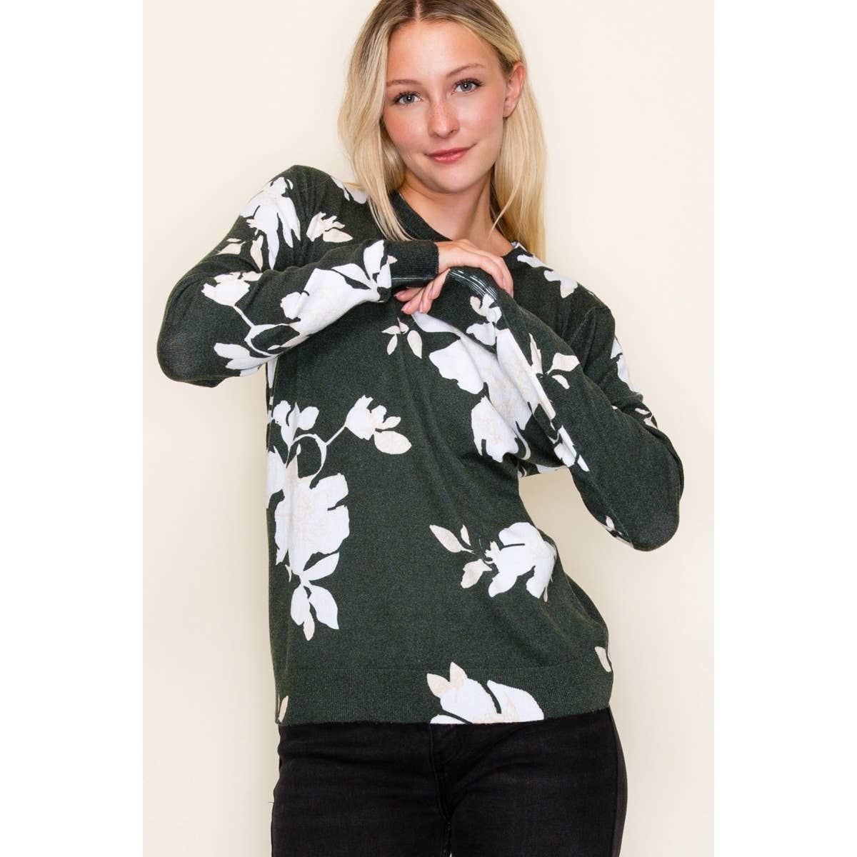 FLORAL PRINTED SWEATER