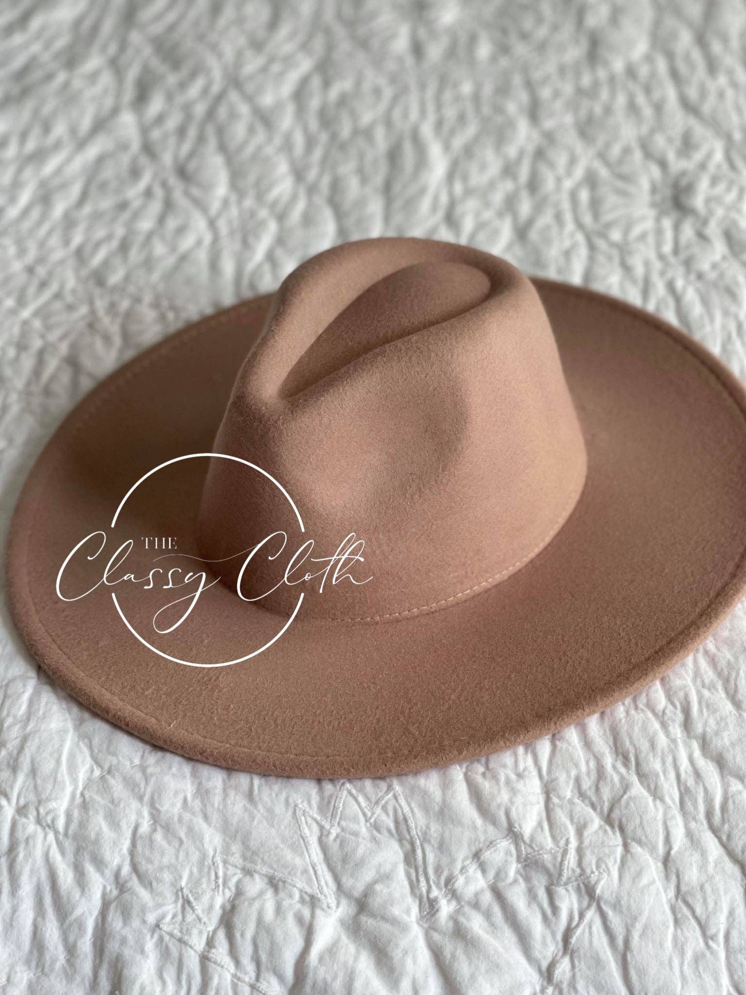 Wide Brim Hat w/ Belt - Cappuccino