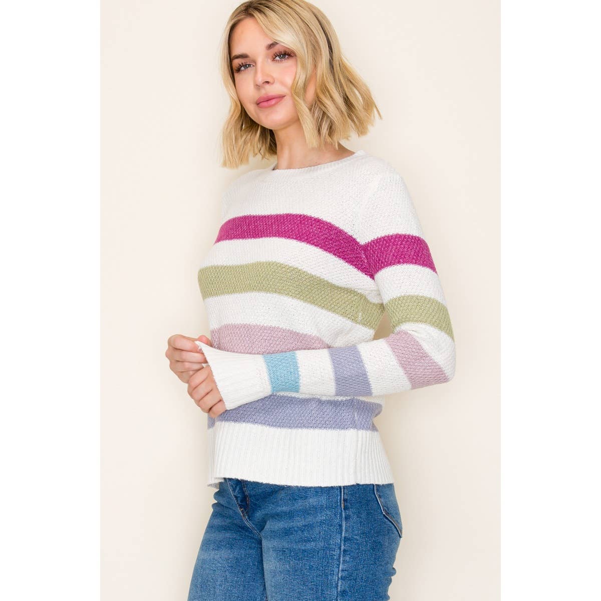 MULTI BOLD STRIPED SWEATER