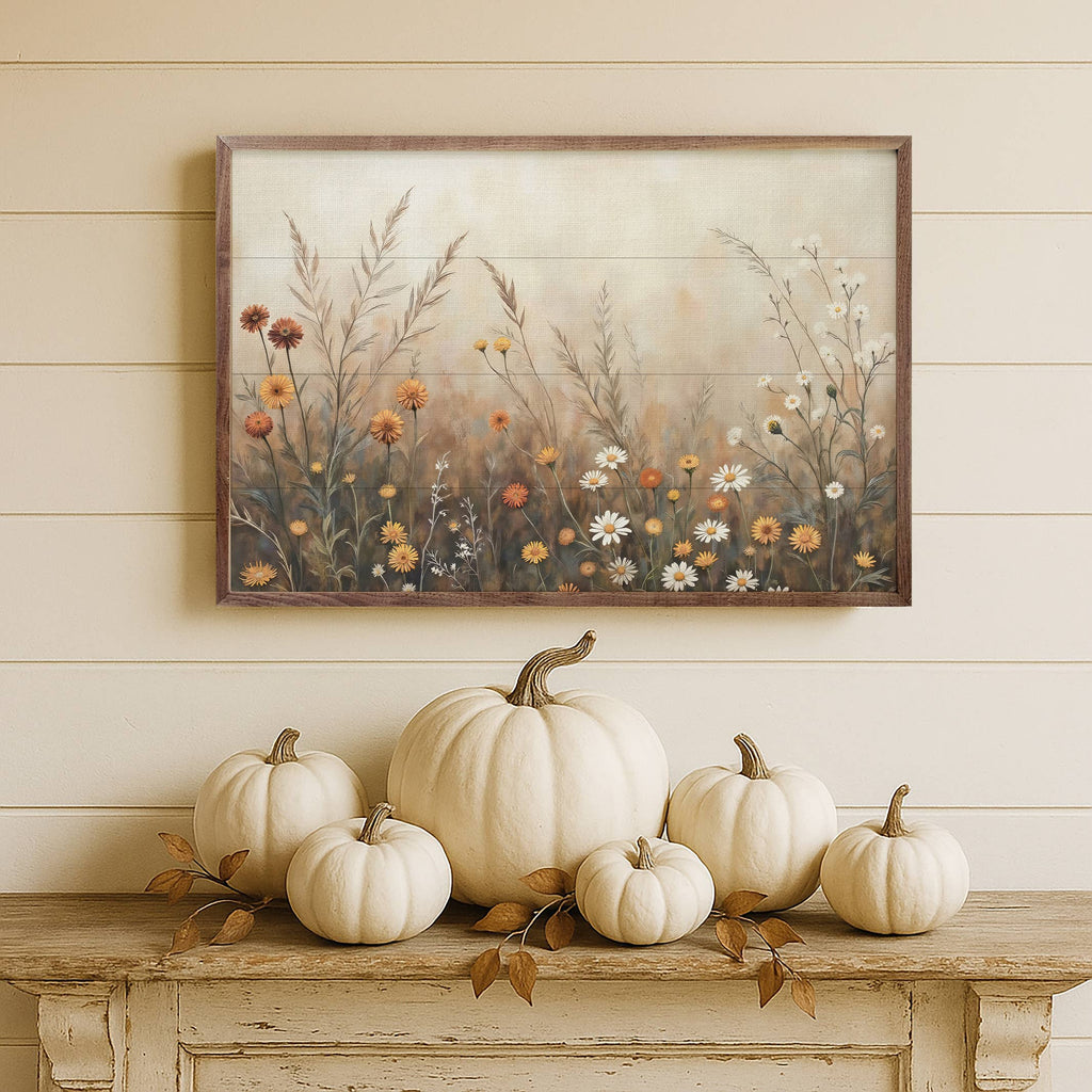 Fall Field With Mums And Daisies 16x10