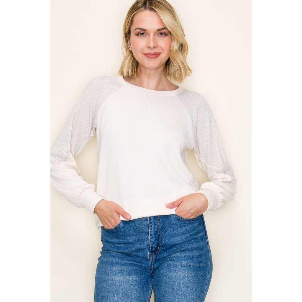MONACO RIB TEXTURED KNIT TOP