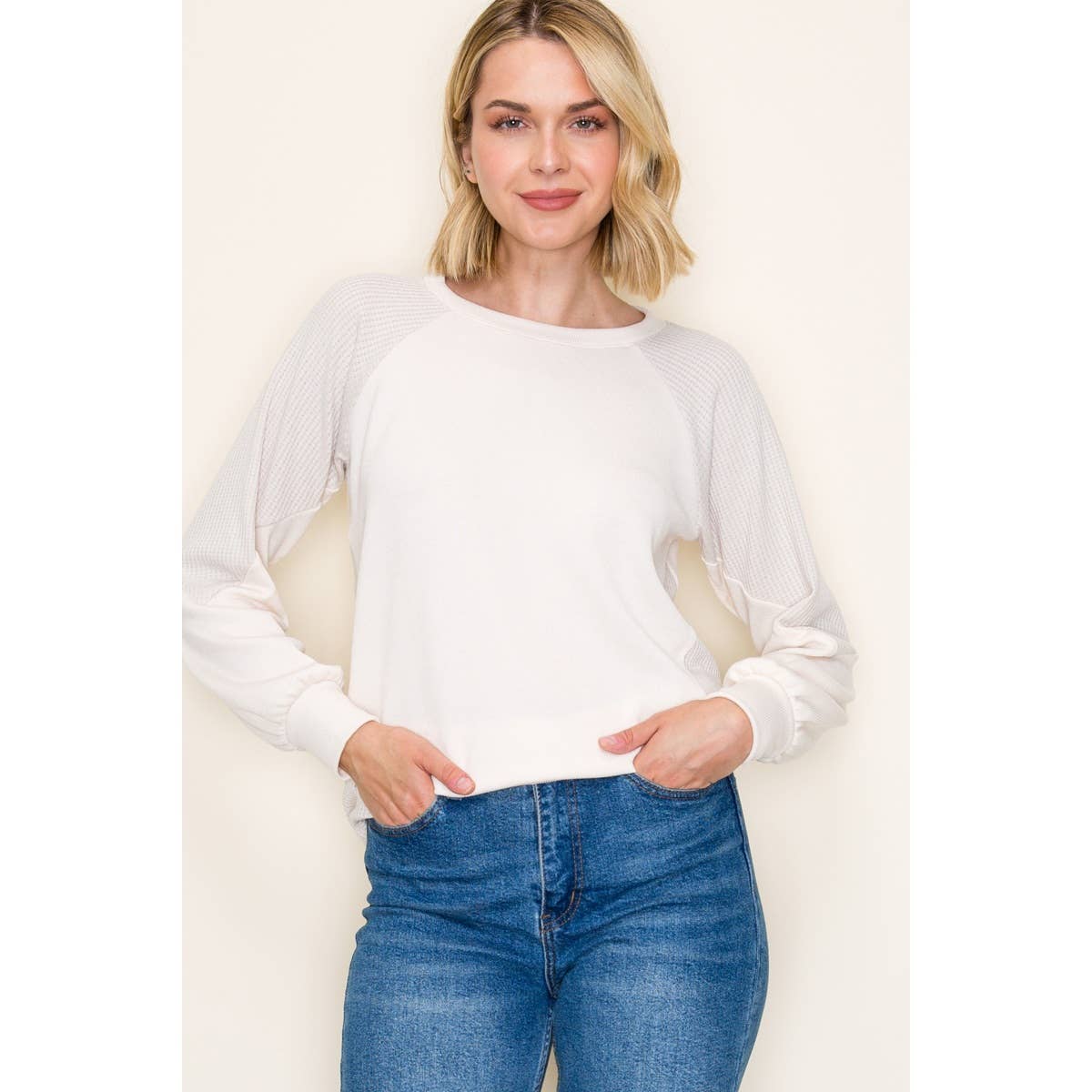 MONACO RIB TEXTURED KNIT TOP