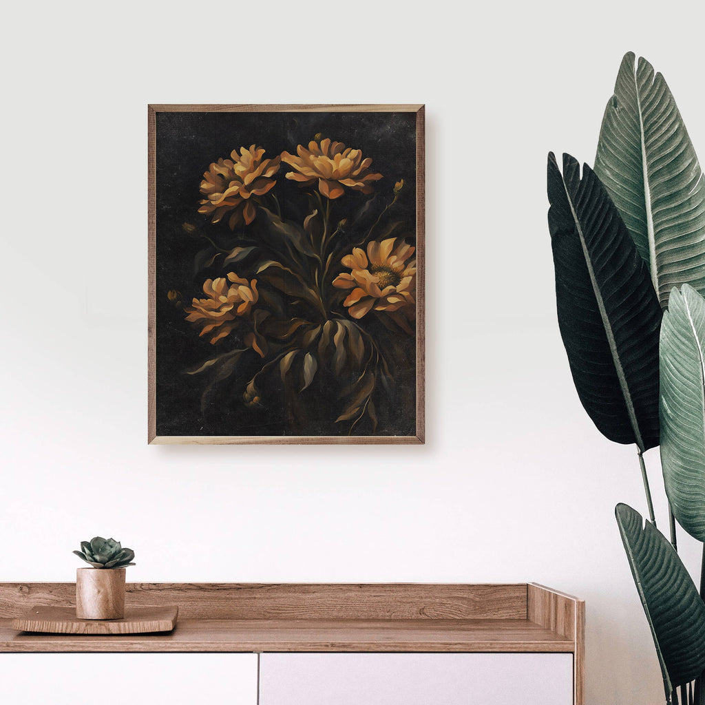 Dark Orange Florals 8x10