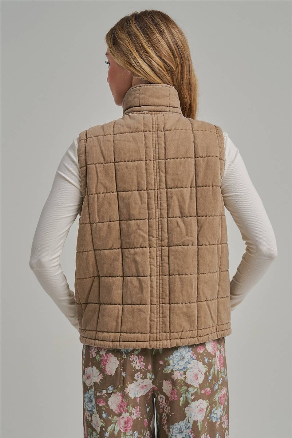 VINTAGE WASHED QUILTED PUFFER VEST