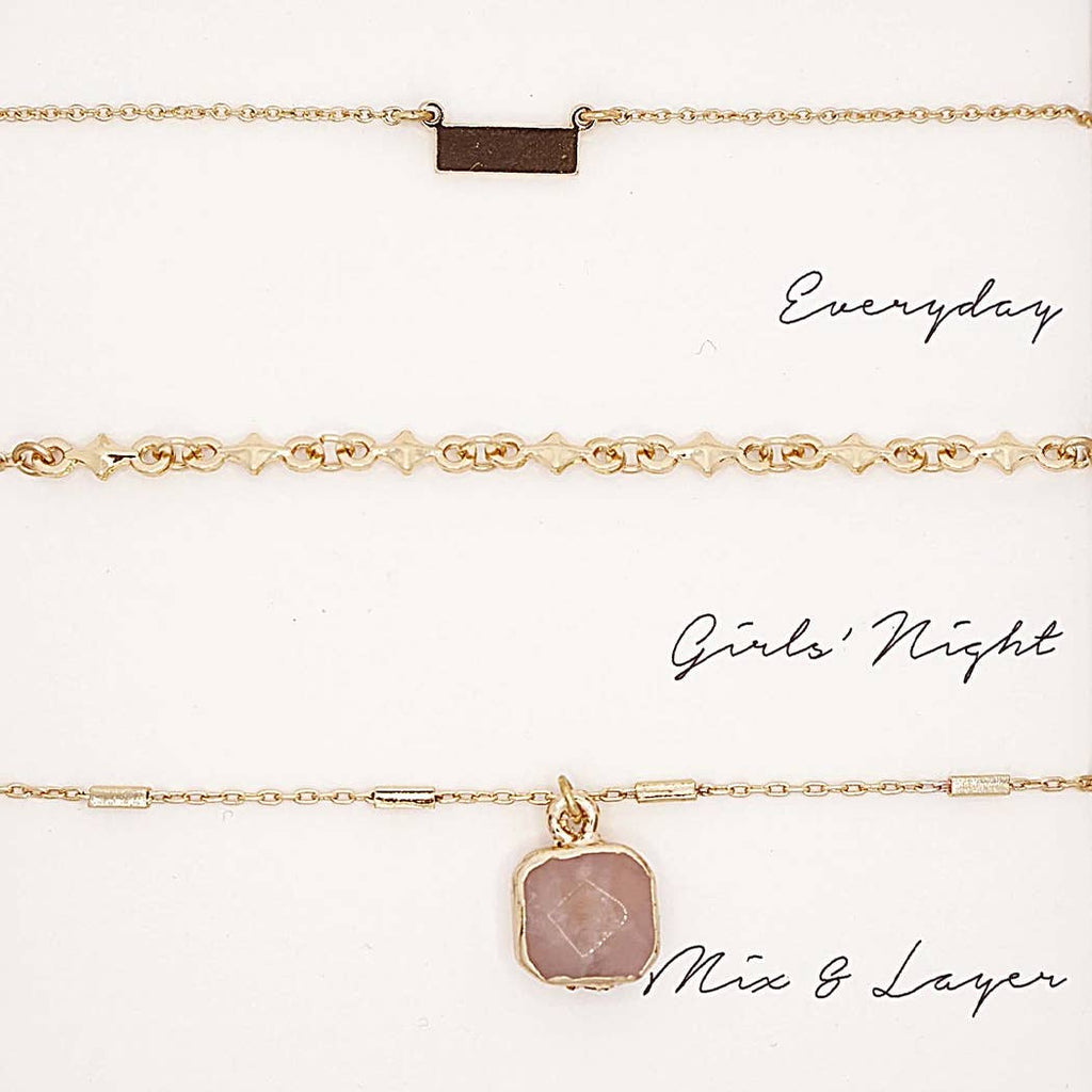 3PC Assorted Layering Pendant Necklace Gift Set