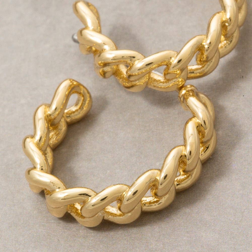 Gold Dipped Dainty Chain Hoop Earrings