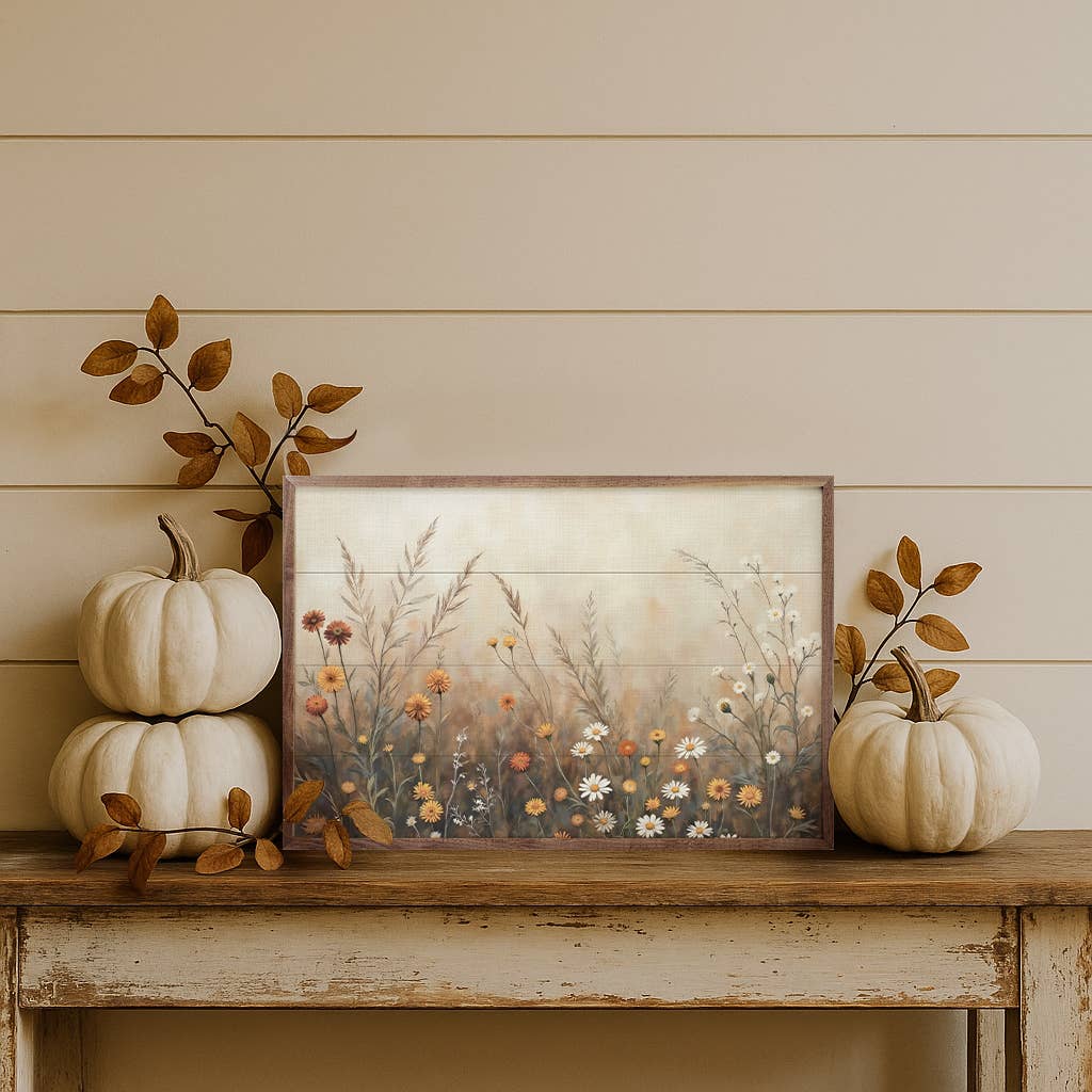 Fall Field With Mums And Daisies 16x10