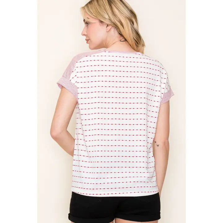 Dotted stripe top