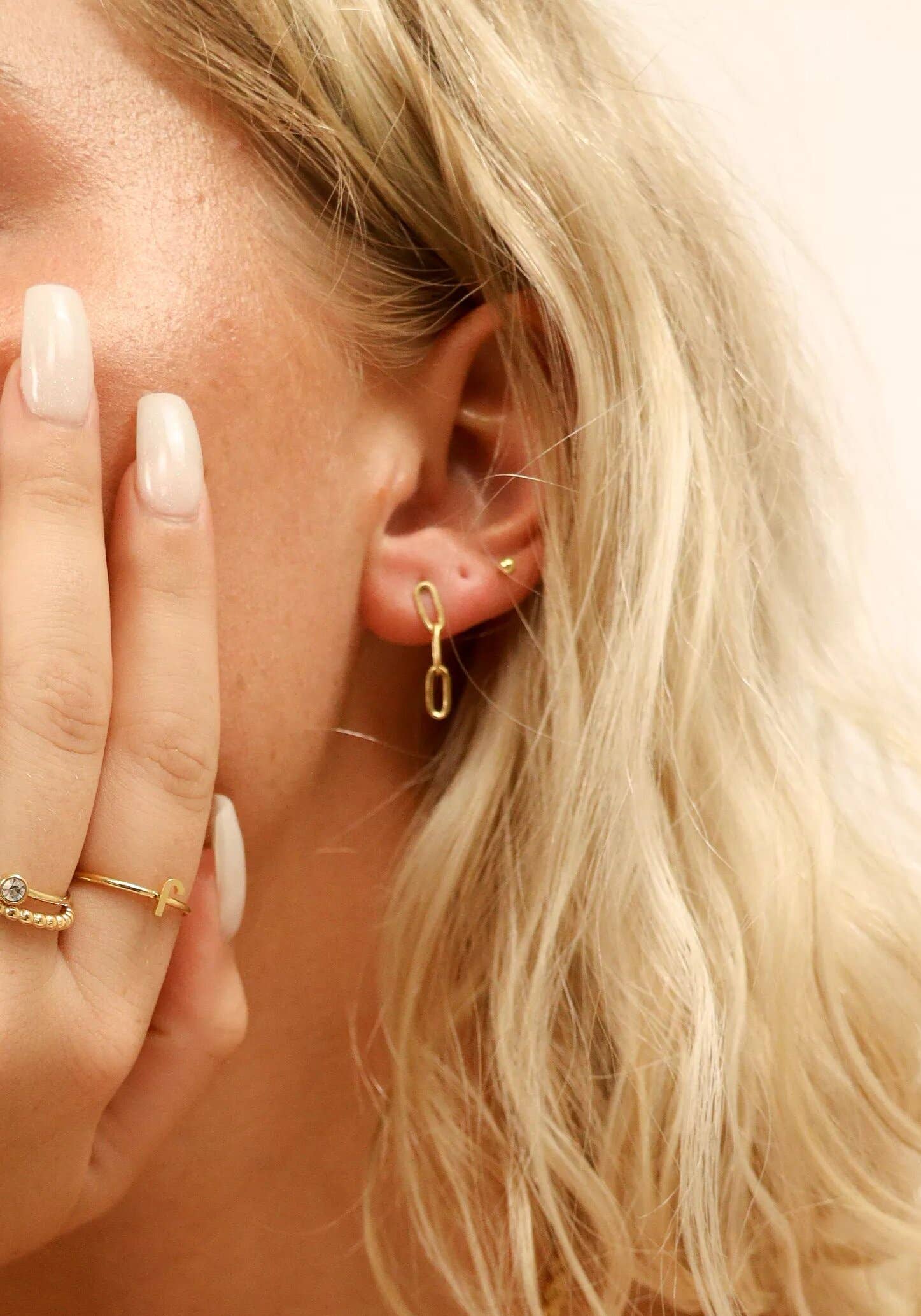 Stainless Steel Paperclip Earrings: Gold