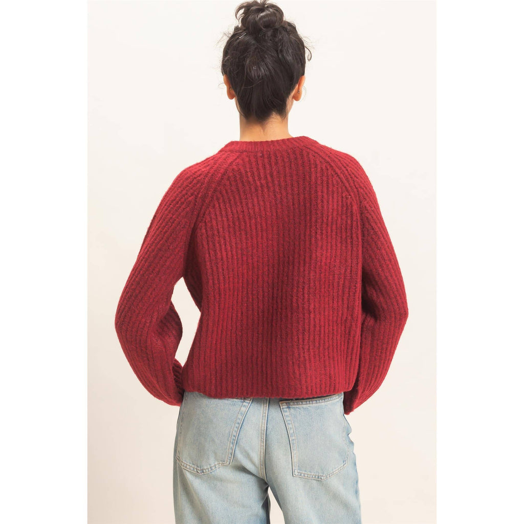 Ribbed Button Front Cardigan