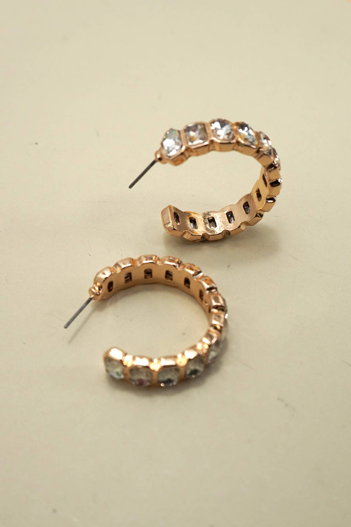CLASSIC RHINESTONE HOOP EARRINGS