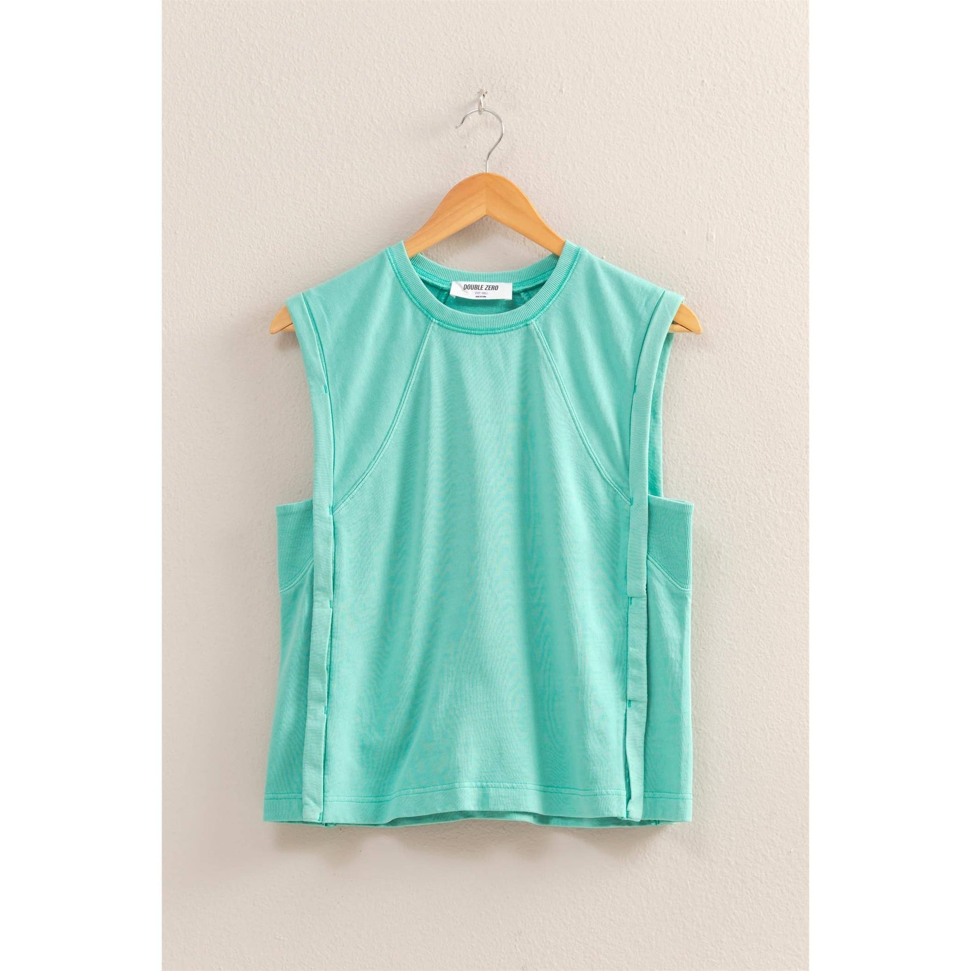 Round Neck Sleeveless Boxy Top