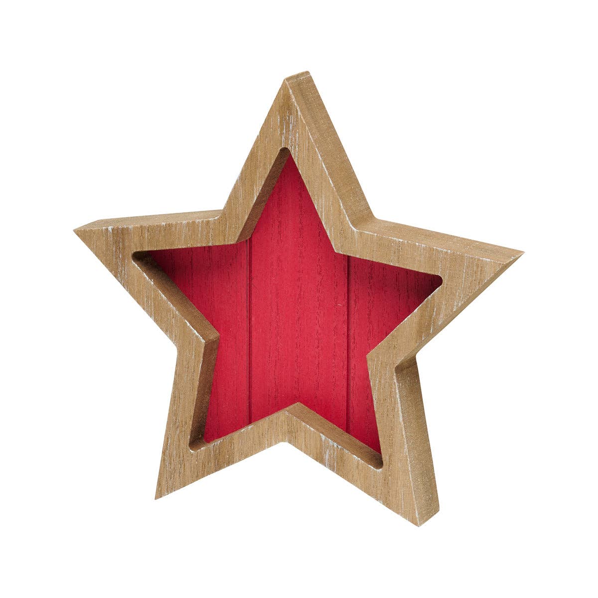 7" Red Plank Framed Star