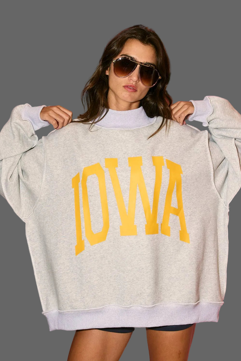 IOWA l IA Reversible Mock Neck Sweatshirt