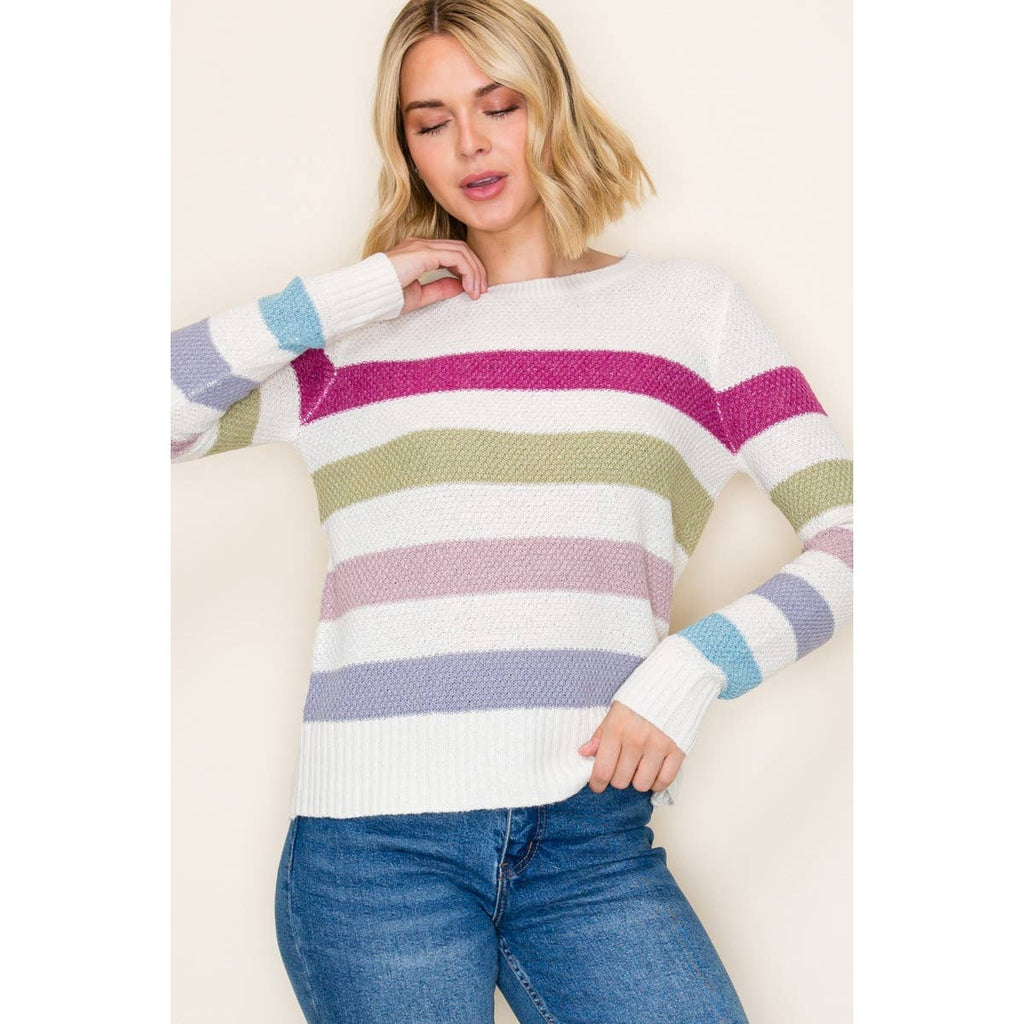 MULTI BOLD STRIPED SWEATER