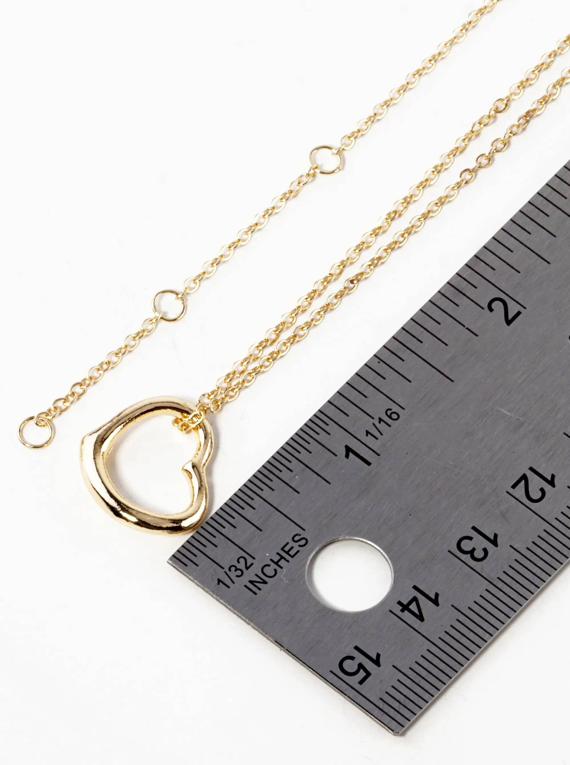 Metal Sideways 15mm Heart Pendant Necklace