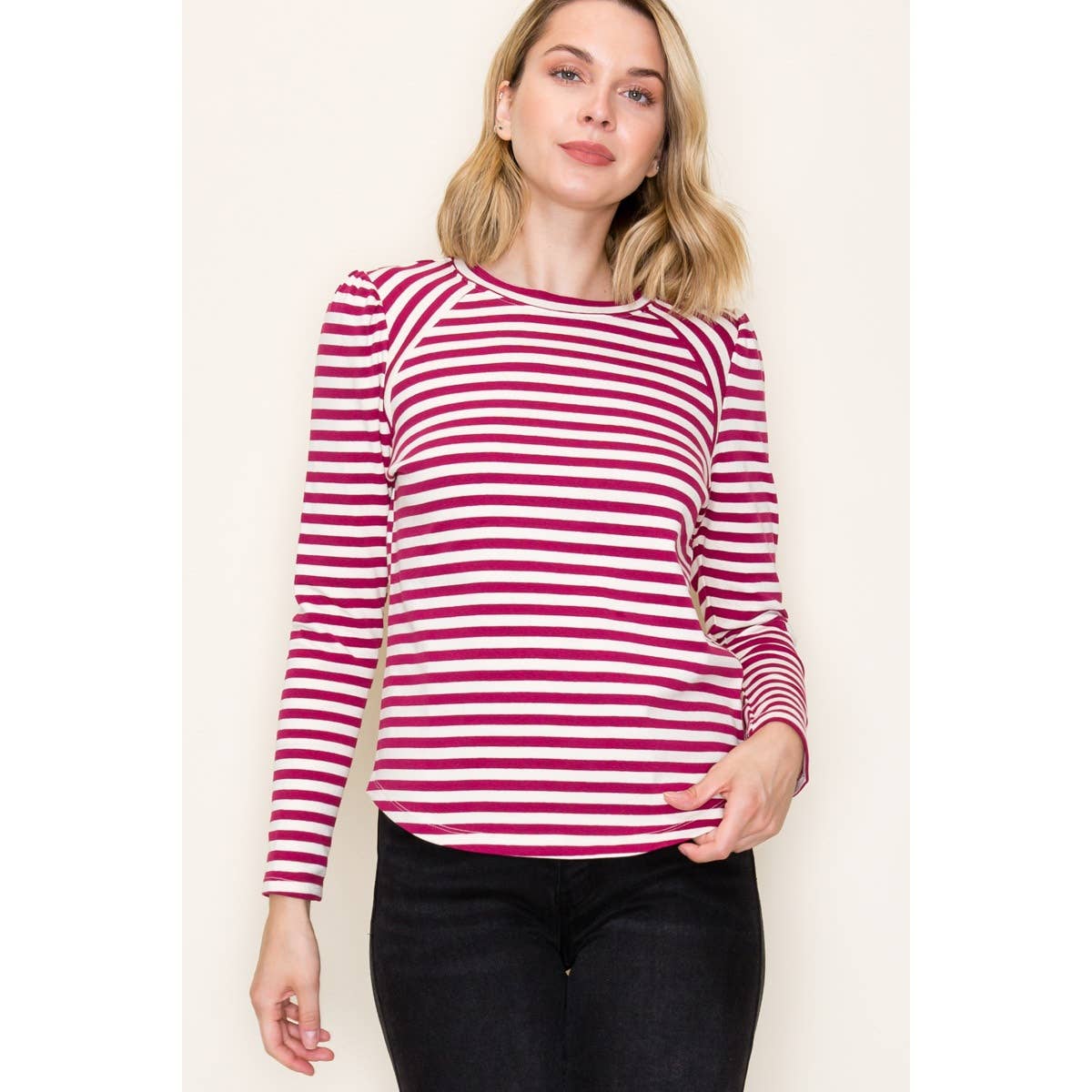 STRIPED KNIT TOP