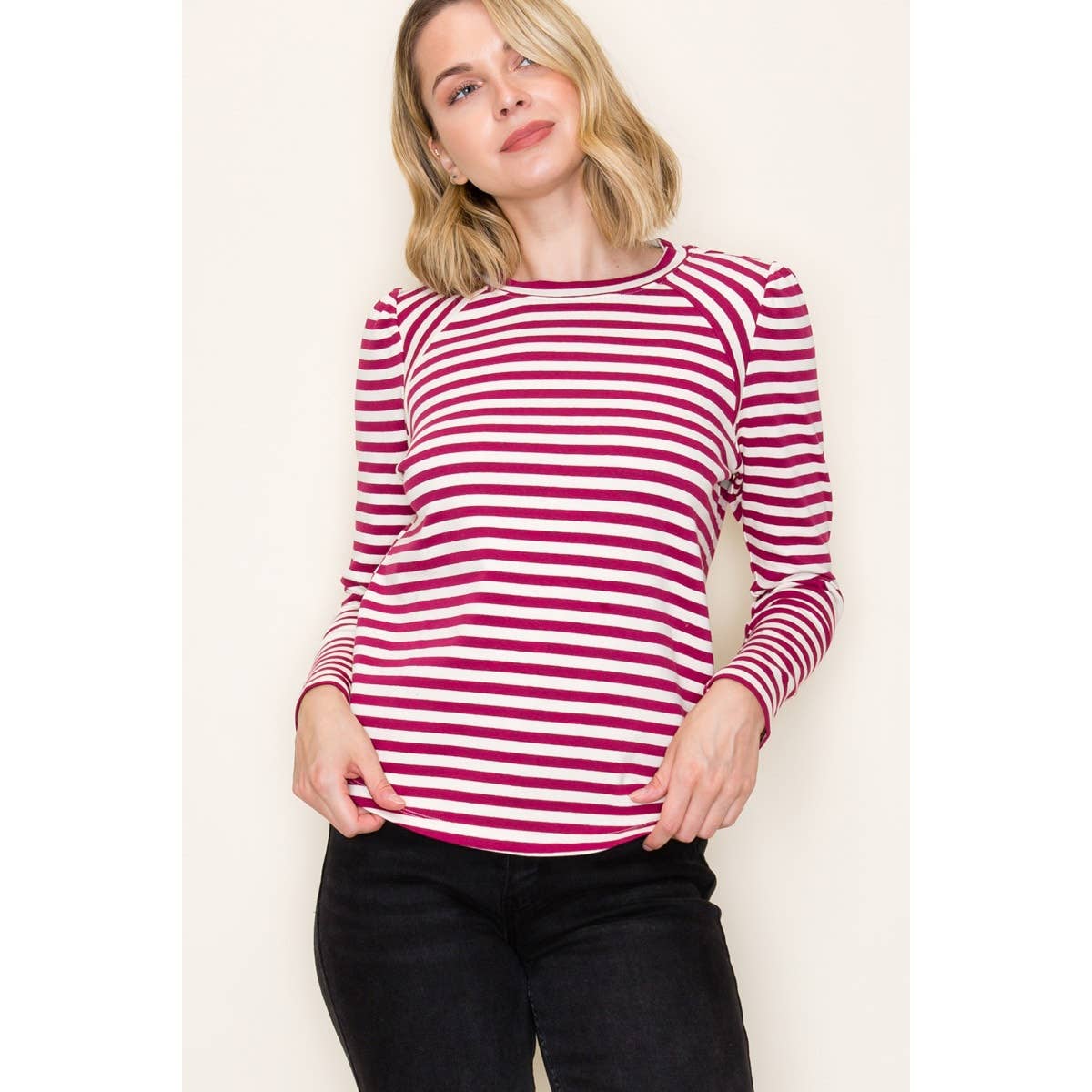 STRIPED KNIT TOP