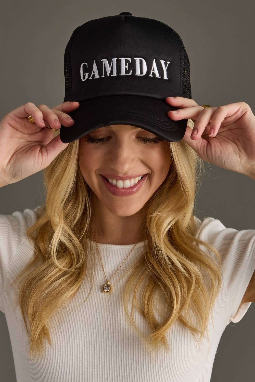 Black Game Day Trucker Hat