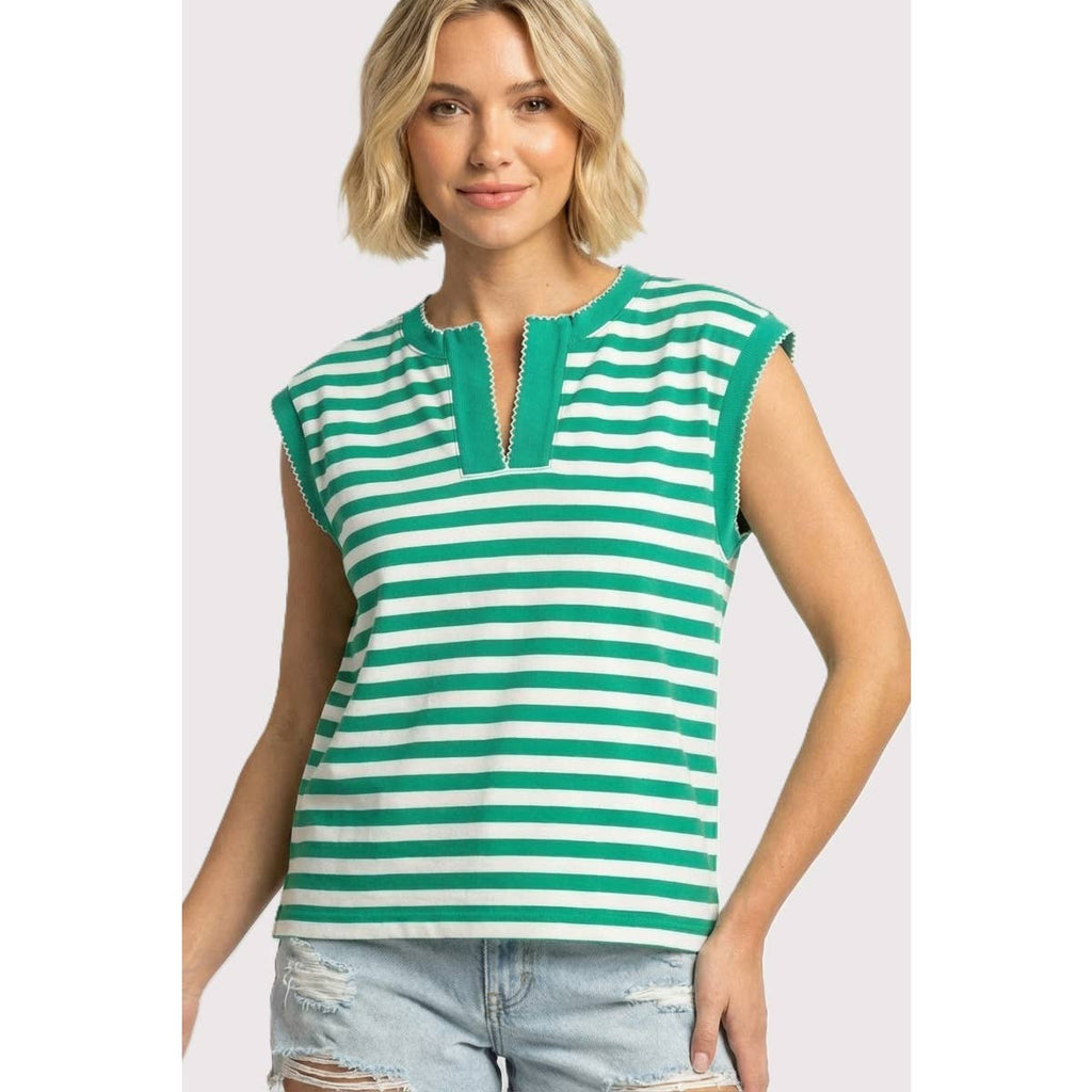 STICHED STRIPE TOP