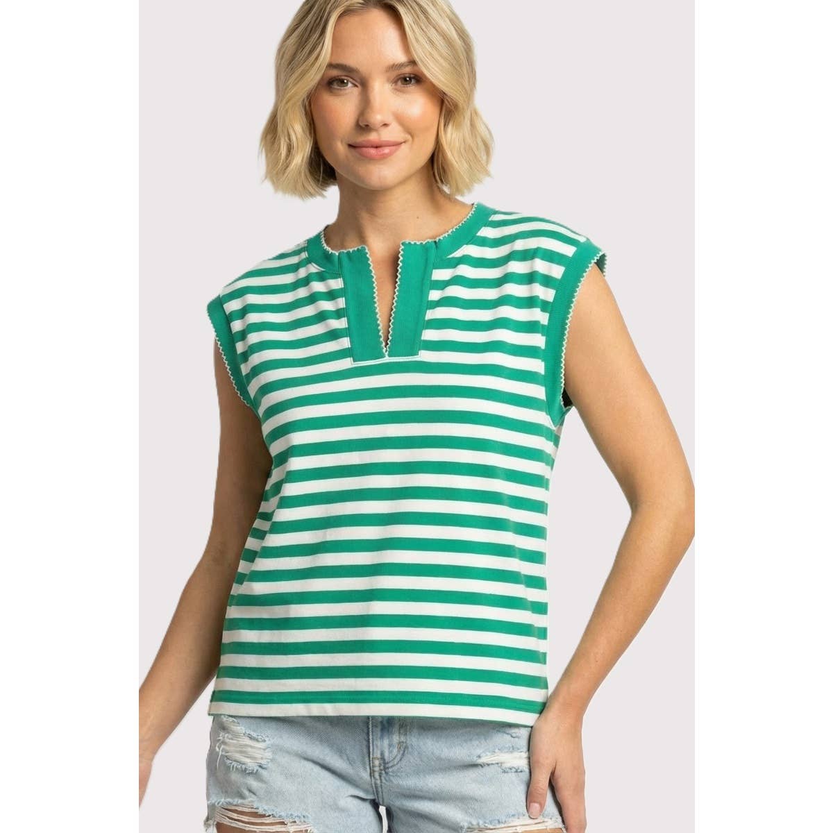 STICHED STRIPE TOP