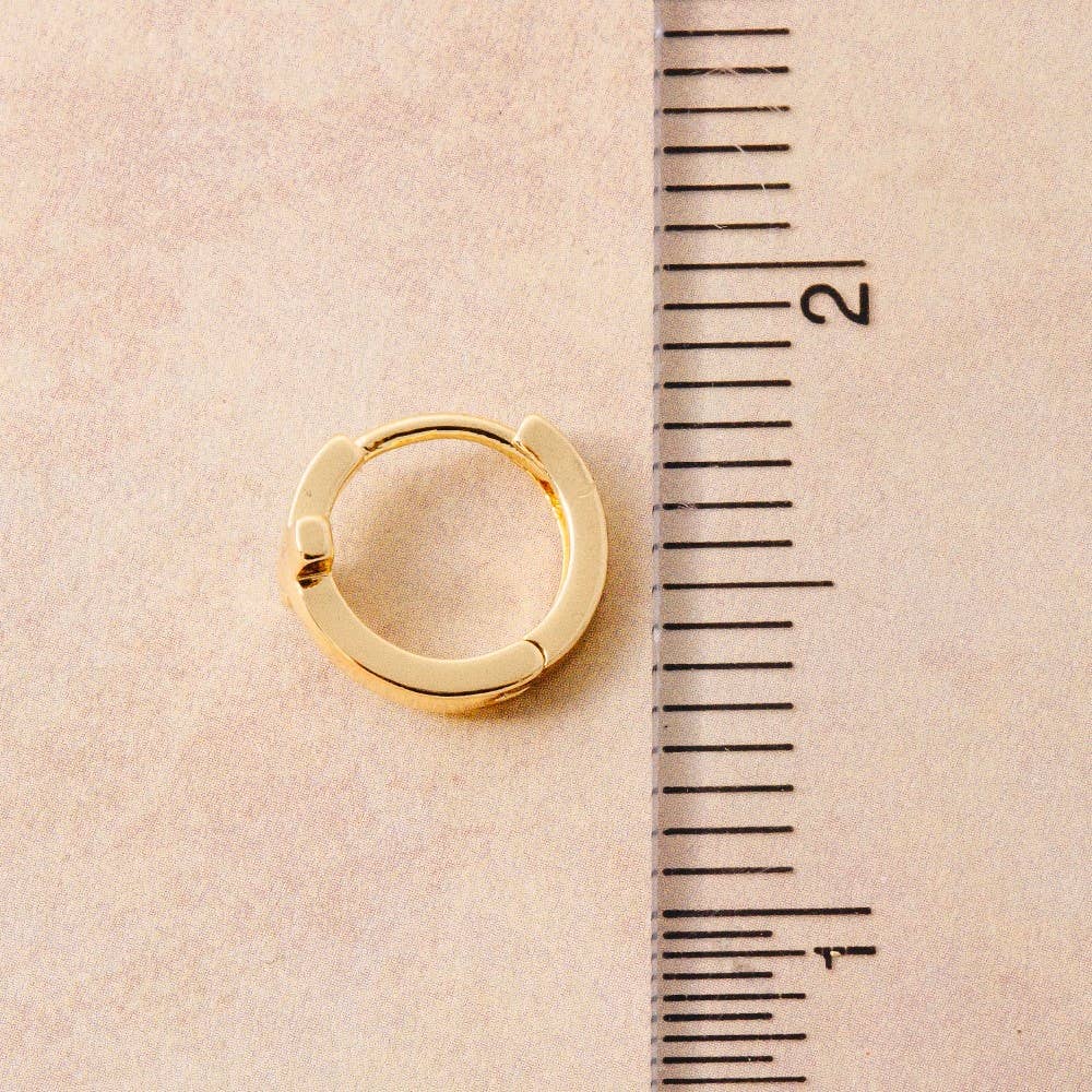 Gold Dipped Minimalist Cross Huggie Hoop Earrings
