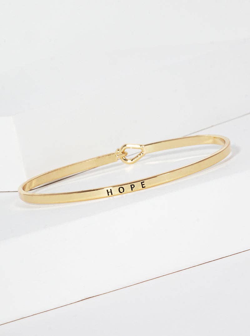 Hope Engraved Inspirational Bangle Bracelet