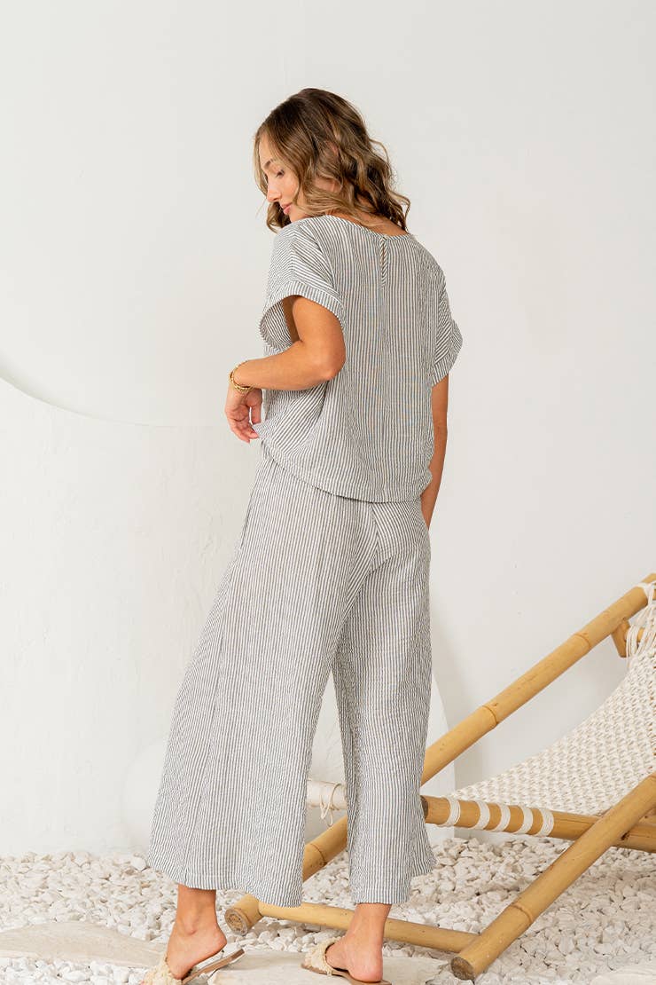 Short Sleeves Striped Top