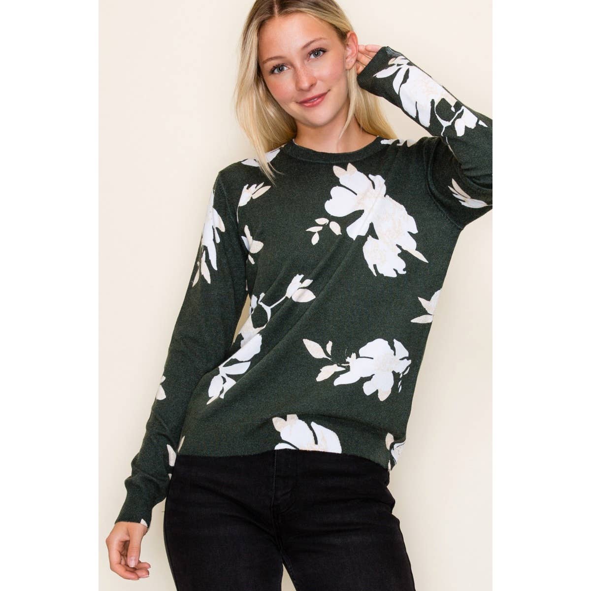 FLORAL PRINTED SWEATER